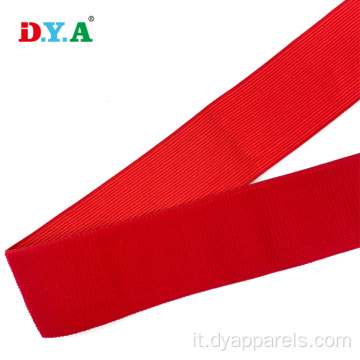 Largo fascia elastica peluche spazzolati in rosso 50 mm